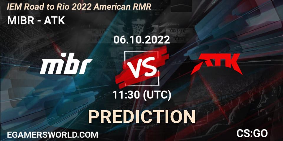 MIBR - ATK: ennuste. 06.10.22, CS2 (CS:GO), IEM Road to Rio 2022 American RMR