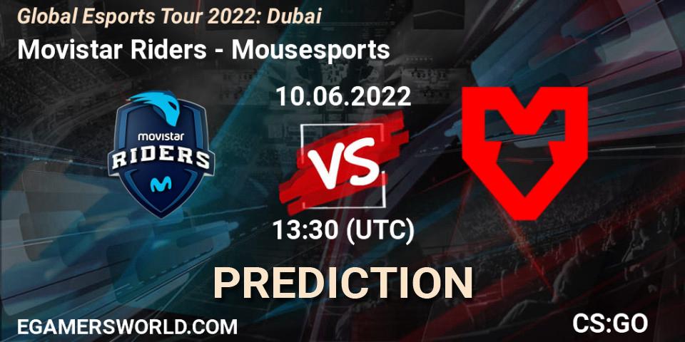 Movistar Riders - Mousesports: ennuste. 10.06.2022 at 13:30, Counter-Strike (CS2), Global Esports Tour 2022: Dubai
