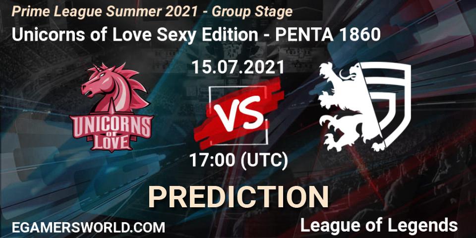 Unicorns of Love Sexy Edition - PENTA 1860: ennuste. 15.07.2021 at 17:00, LoL, Prime League Summer 2021 - Group Stage