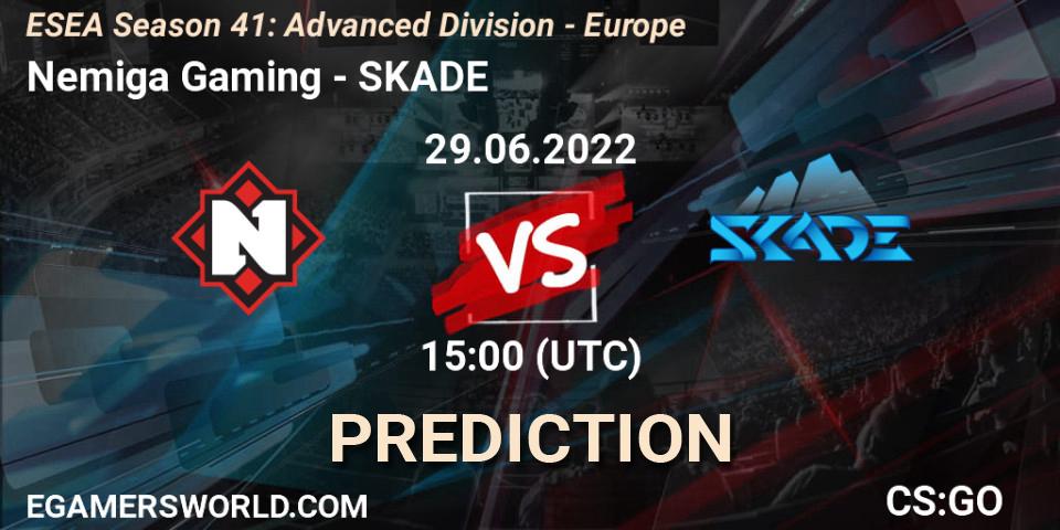 Nemiga Gaming - SKADE: ennuste. 29.06.2022 at 15:00, Counter-Strike (CS2), ESEA Season 41: Advanced Division - Europe
