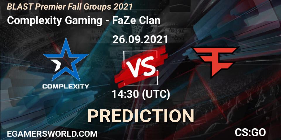 Complexity Gaming - FaZe Clan: ennuste. 26.09.2021 at 14:30, Counter-Strike (CS2), BLAST Premier Fall Groups 2021