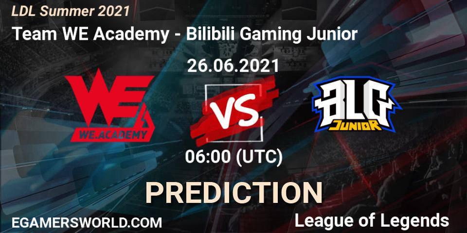Team WE Academy - Bilibili Gaming Junior: ennuste. 26.06.2021 at 06:00, LoL, LDL Summer 2021
