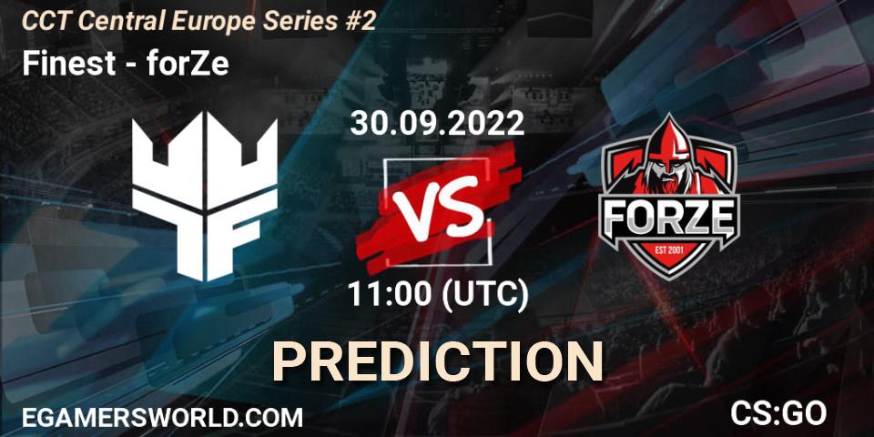 Finest - forZe: ennuste. 30.09.2022 at 12:10, Counter-Strike (CS2), CCT Central Europe Series #2