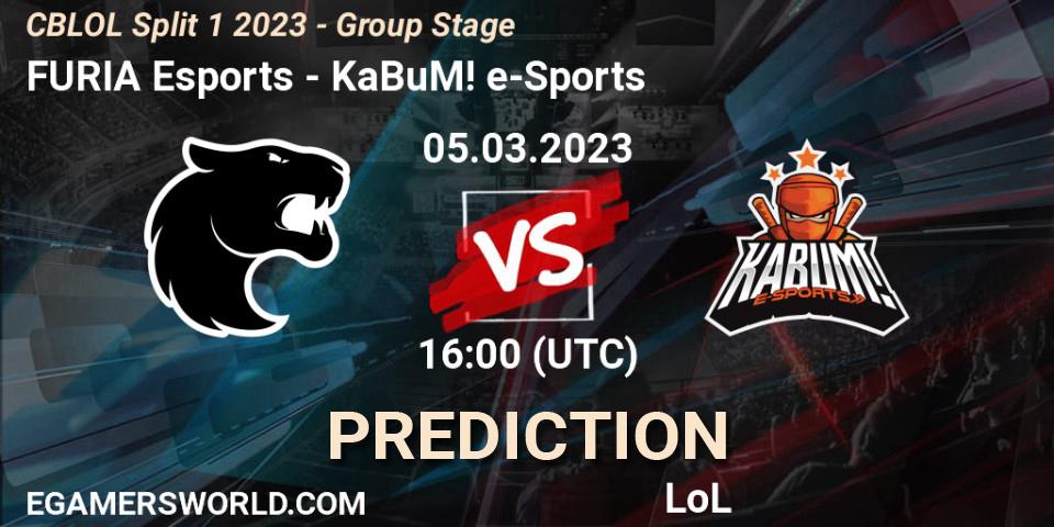 FURIA Esports - KaBuM! e-Sports: ennuste. 05.03.23, LoL, CBLOL Split 1 2023 - Group Stage
