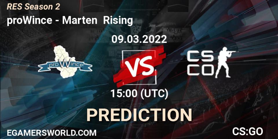 proWince - Marten Rising: ennuste. 09.03.22, CS2 (CS:GO), RES Season 2