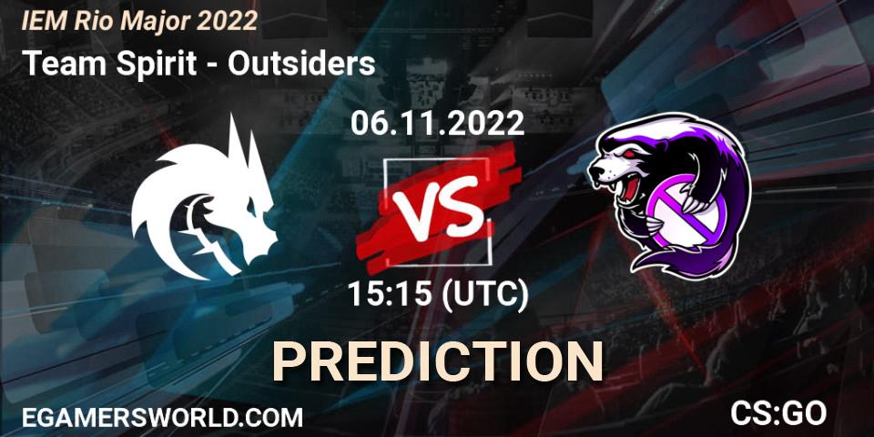 Team Spirit - Outsiders: ennuste. 06.11.22, CS2 (CS:GO), IEM Rio Major 2022