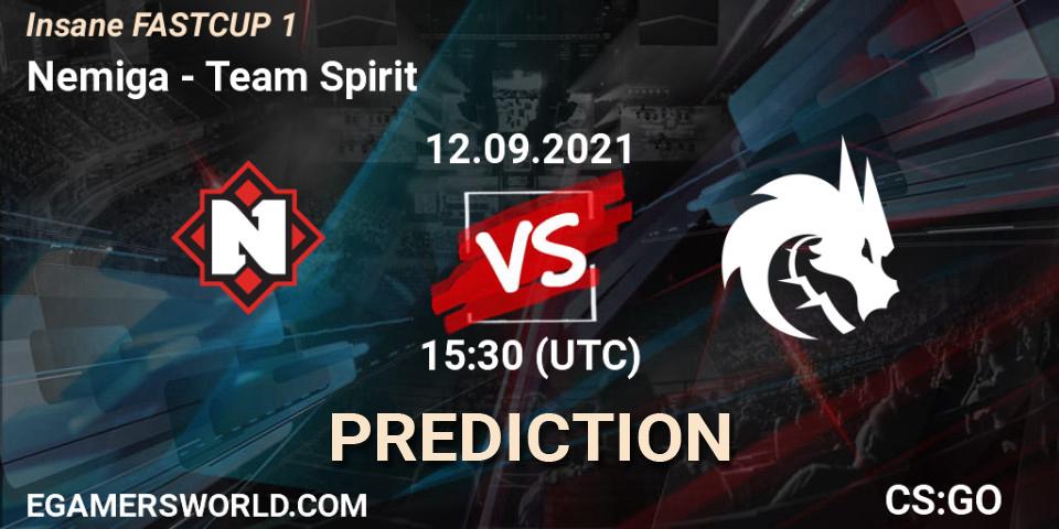 Nemiga - Team Spirit: ennuste. 12.09.2021 at 15:30, Counter-Strike (CS2), Insane FASTCUP 1