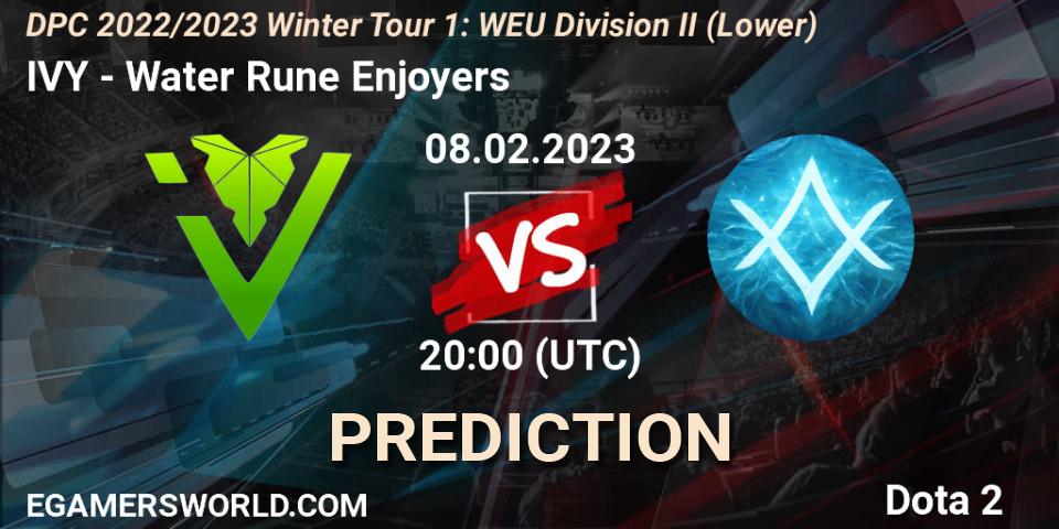 IVY - Water Rune Enjoyers: ennuste. 08.02.23, Dota 2, DPC 2022/2023 Winter Tour 1: WEU Division II (Lower)