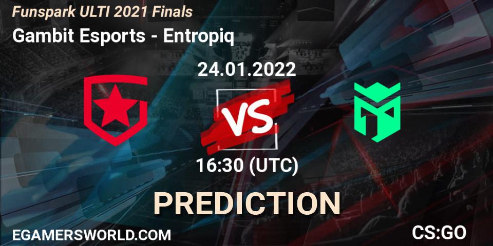 Gambit Esports - Entropiq: ennuste. 24.01.22, CS2 (CS:GO), Funspark ULTI 2021 Finals