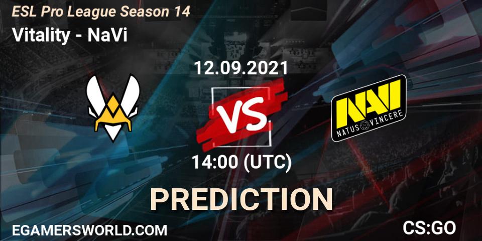 Vitality - NaVi: ennuste. 12.09.2021 at 14:00, Counter-Strike (CS2), ESL Pro League Season 14