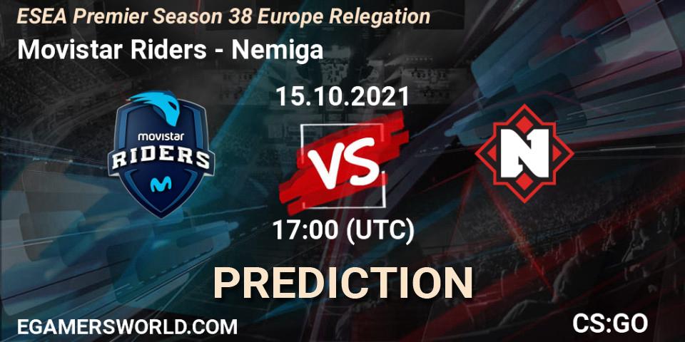 Movistar Riders - Nemiga: ennuste. 15.10.2021 at 17:00, Counter-Strike (CS2), ESEA Premier Season 38 Europe Relegation