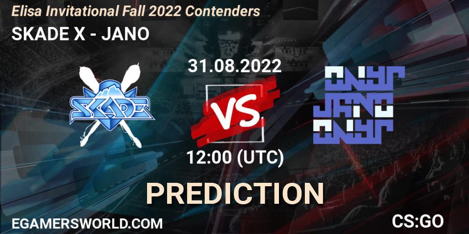 SKADE X - JANO: ennuste. 31.08.2022 at 12:00, Counter-Strike (CS2), Elisa Invitational Fall 2022 Contenders