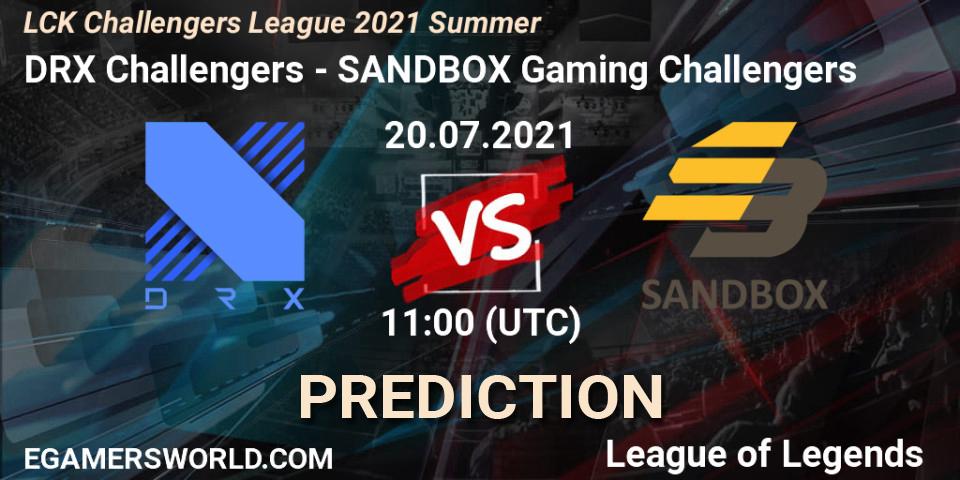 DRX Challengers - SANDBOX Gaming Challengers: ennuste. 20.07.2021 at 12:00, LoL, LCK Challengers League 2021 Summer