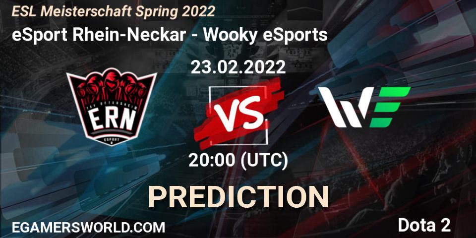 eSport Rhein-Neckar - Wooky eSports: ennuste. 24.02.2022 at 20:00, Dota 2, ESL Meisterschaft Spring 2022