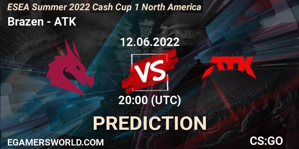 Brazen - ATK: ennuste. 12.06.2022 at 20:00, Counter-Strike (CS2), ESEA Cash Cup: North America - Summer 2022 #1
