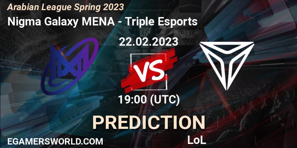 Nigma Galaxy MENA - Triple Esports: ennuste. 22.02.23, LoL, Arabian League Spring 2023