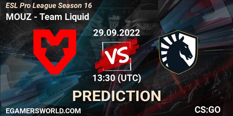 MOUZ - Team Liquid: ennuste. 29.09.22, CS2 (CS:GO), ESL Pro League Season 16