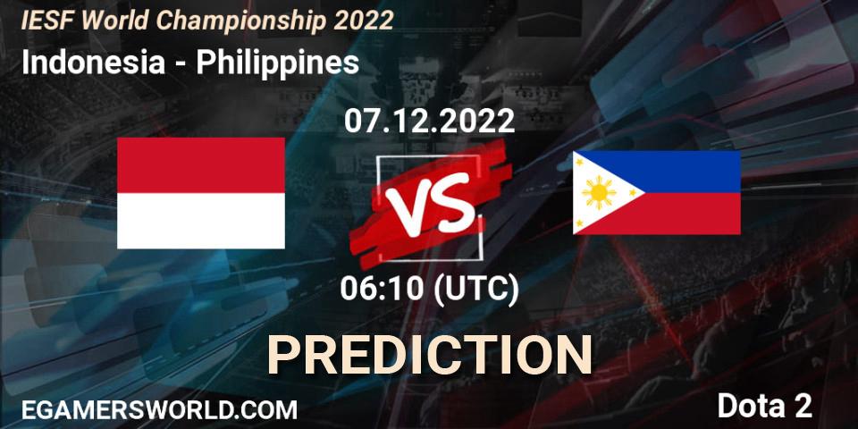 Indonesia - Philippines: ennuste. 07.12.22, Dota 2, IESF World Championship 2022 