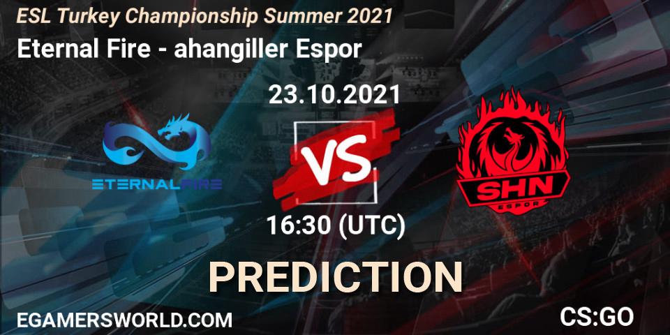 Eternal Fire - Şahangiller Espor: ennuste. 23.10.2021 at 16:30, Counter-Strike (CS2), ESL Türkiye Şampiyonası: Summer 2021