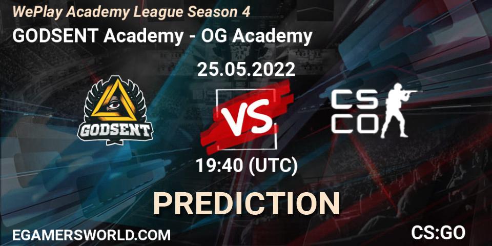 GODSENT Academy - OG Academy: ennuste. 25.05.2022 at 17:55, Counter-Strike (CS2), WePlay Academy League Season 4