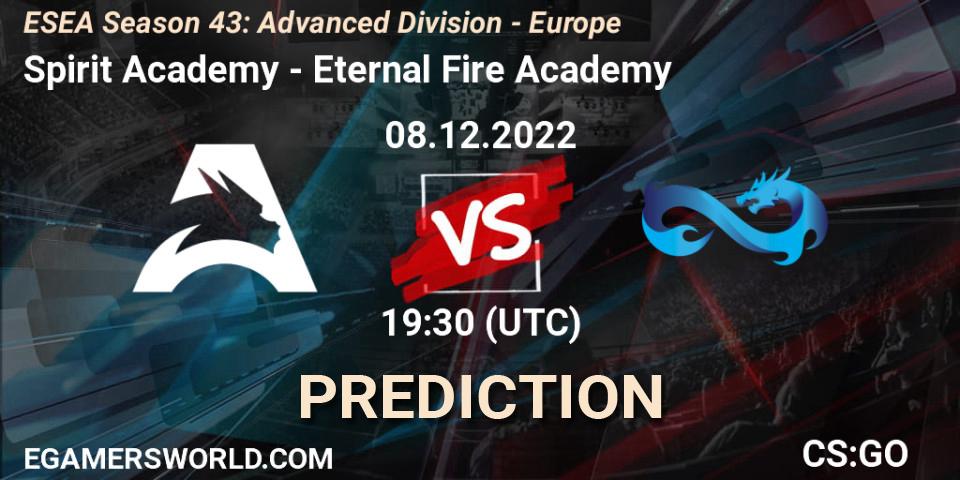 Spirit Academy - Eternal Fire Academy: ennuste. 08.12.22, CS2 (CS:GO), ESEA Season 43: Advanced Division - Europe