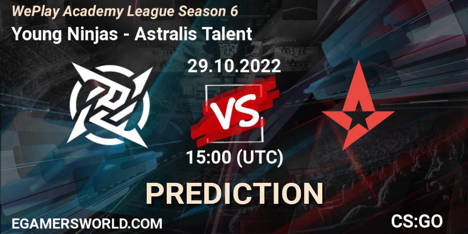 Young Ninjas - Astralis Talent: ennuste. 29.10.2022 at 15:00, Counter-Strike (CS2), WePlay Academy League Season 6