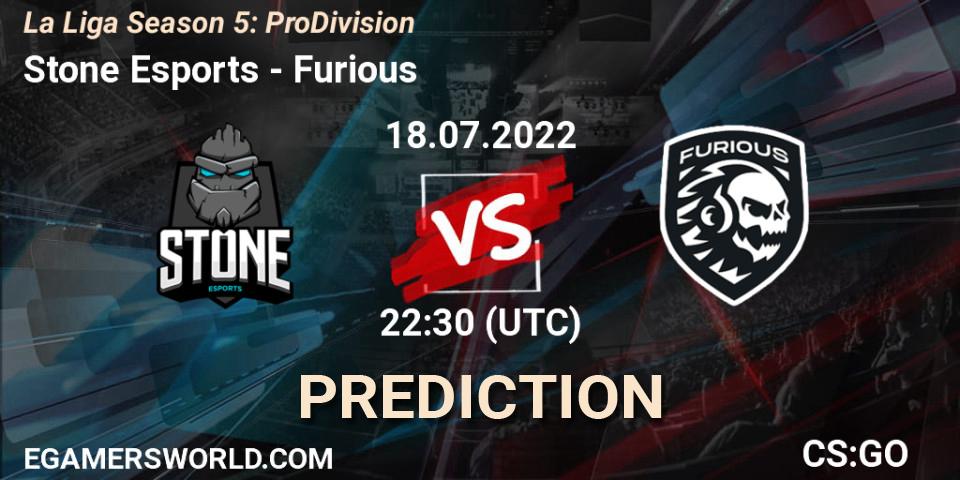 Stone Esports - Furious: ennuste. 18.07.2022 at 22:45, Counter-Strike (CS2), La Liga Season 5: Pro Division