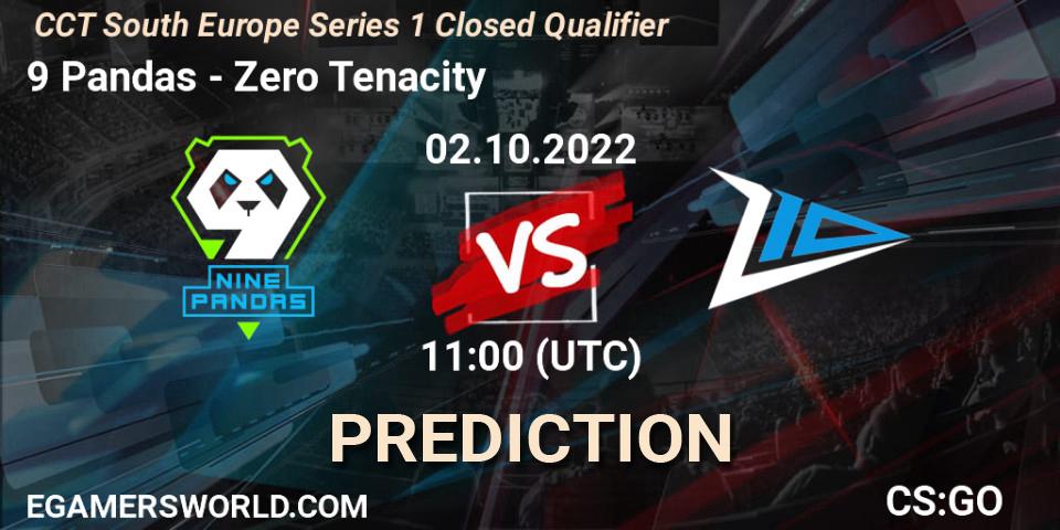 9 Pandas - Zero Tenacity: ennuste. 02.10.2022 at 11:00, Counter-Strike (CS2), CCT South Europe Series 1 Closed Qualifier