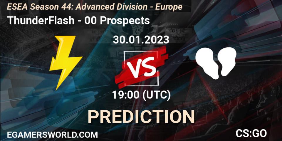 ThunderFlash - 00 Prospects: ennuste. 07.02.23, CS2 (CS:GO), ESEA Season 44: Advanced Division - Europe