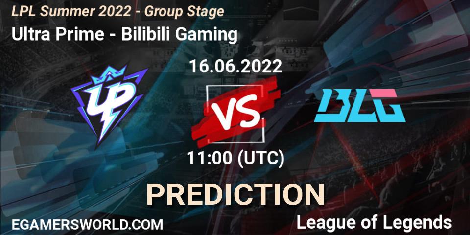 Ultra Prime - Bilibili Gaming: ennuste. 16.06.2022 at 11:50, LoL, LPL Summer 2022 - Group Stage