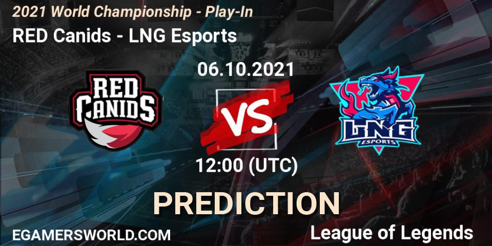 RED Canids - LNG Esports: ennuste. 06.10.2021 at 12:00, LoL, 2021 World Championship - Play-In