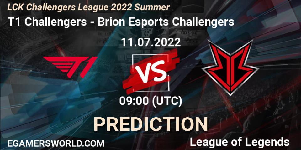 T1 Challengers - Brion Esports Challengers: ennuste. 14.07.2022 at 06:00, LoL, LCK Challengers League 2022 Summer