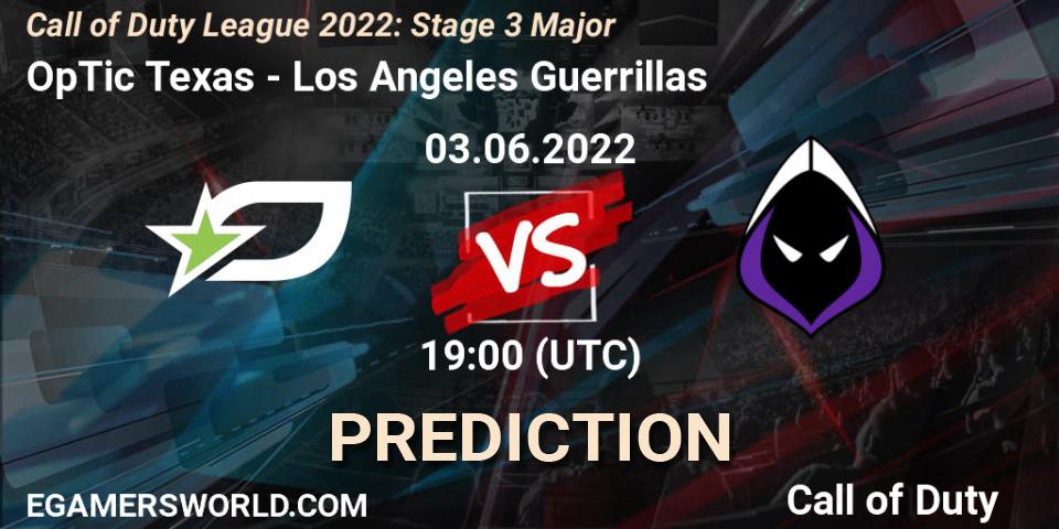 OpTic Texas - Los Angeles Guerrillas: ennuste. 03.06.2022 at 19:00, Call of Duty, Call of Duty League 2022: Stage 3 Major