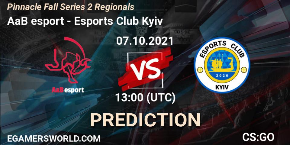 AaB esport - Esports Club Kyiv: ennuste. 07.10.2021 at 13:05, Counter-Strike (CS2), Pinnacle Fall Series 2 Regionals