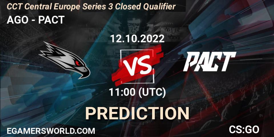 AGO - PACT: ennuste. 12.10.2022 at 11:00, Counter-Strike (CS2), CCT Central Europe Series 3 Closed Qualifier