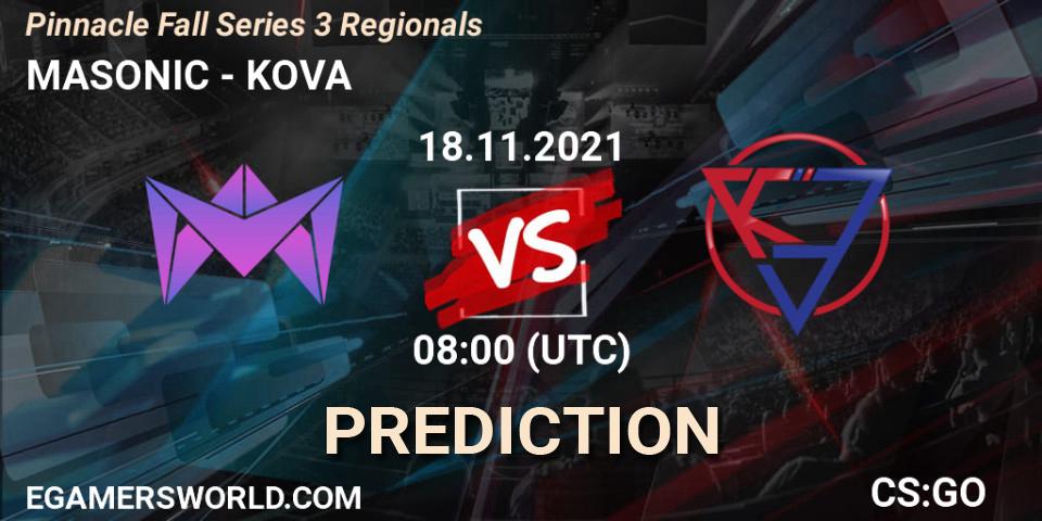 MASONIC - KOVA: ennuste. 18.11.2021 at 08:00, Counter-Strike (CS2), Pinnacle Fall Series 3 Regionals