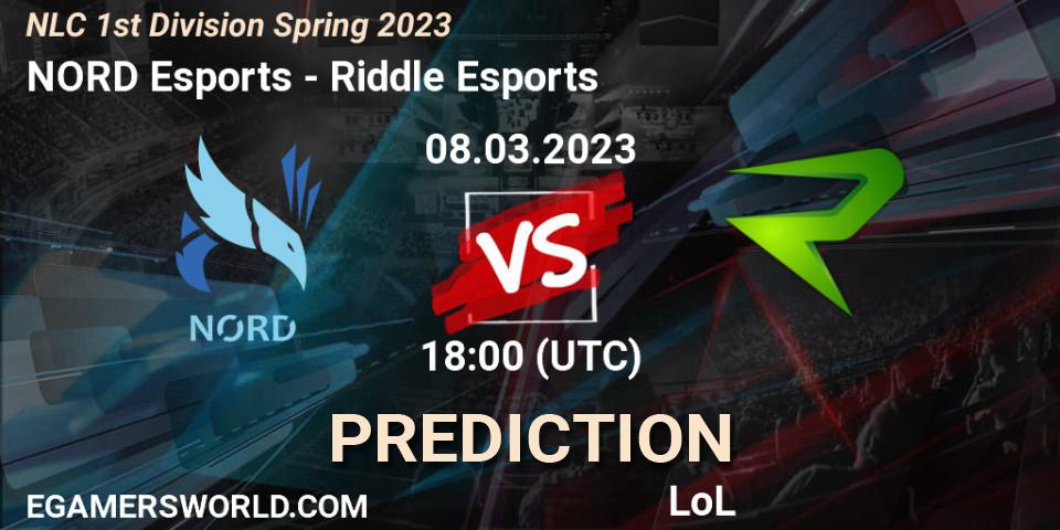 NORD Esports - Riddle Esports: ennuste. 14.02.2023 at 17:00, LoL, NLC 1st Division Spring 2023