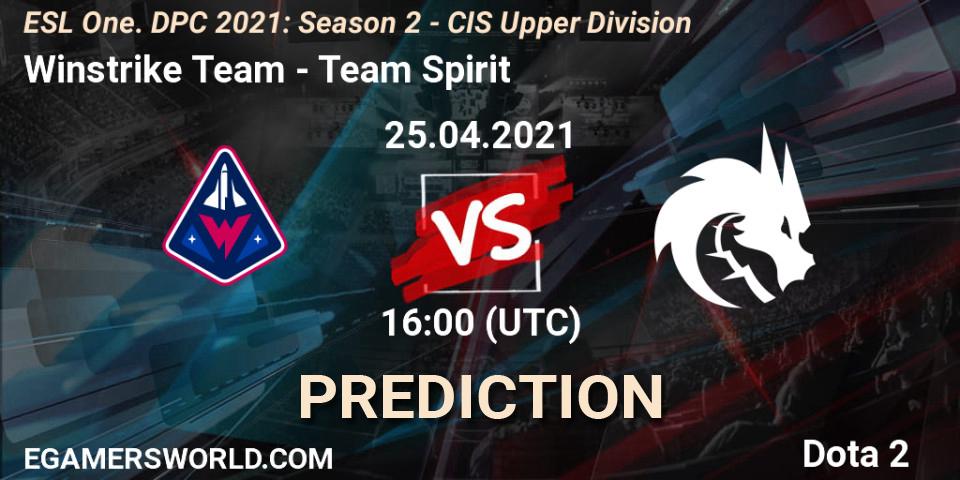 Winstrike Team - Team Spirit: ennuste. 25.04.21, Dota 2, ESL One. DPC 2021: Season 2 - CIS Upper Division