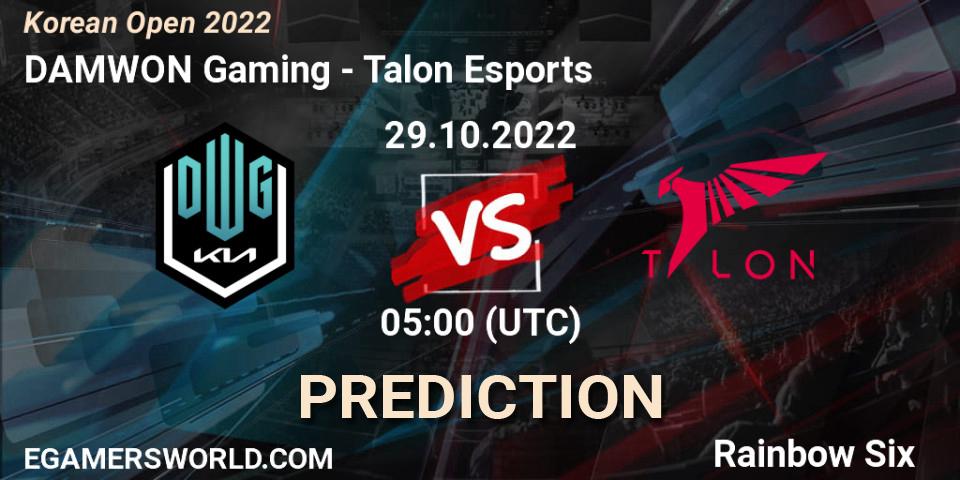 DAMWON Gaming - Talon Esports: ennuste. 29.10.2022 at 05:00, Rainbow Six, Korean Open 2022