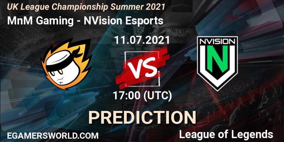 MnM Gaming - NVision Esports: ennuste. 11.07.2021 at 17:00, LoL, UK League Championship Summer 2021