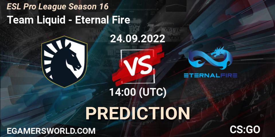 Team Liquid - Eternal Fire: ennuste. 24.09.22, CS2 (CS:GO), ESL Pro League Season 16