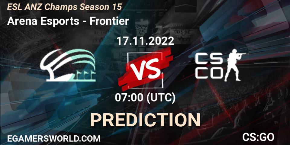 Arena Esports - Frontier: ennuste. 17.11.2022 at 07:00, Counter-Strike (CS2), ESL ANZ Champs Season 15