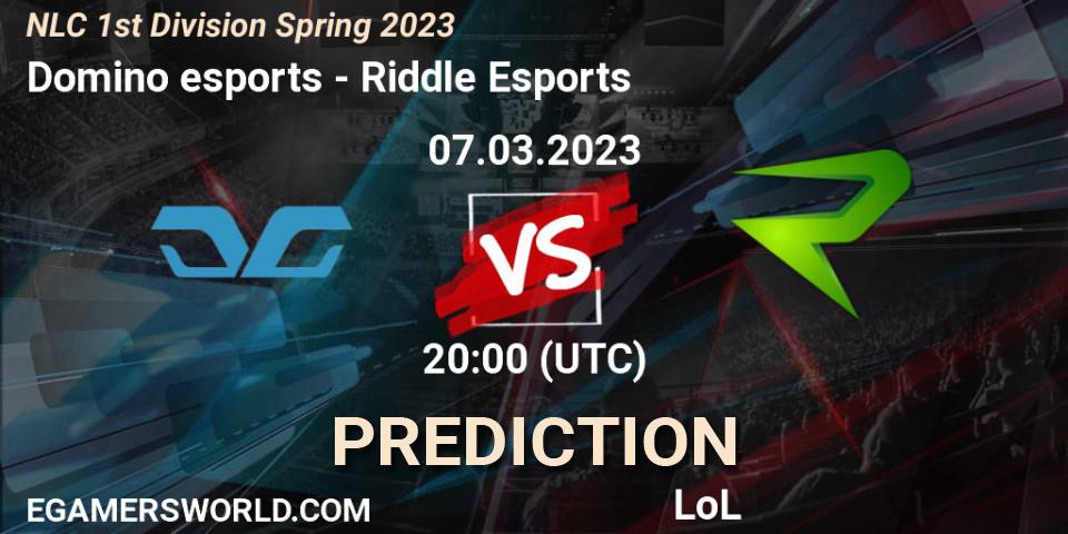 Domino esports - Riddle Esports: ennuste. 08.02.23, LoL, NLC 1st Division Spring 2023