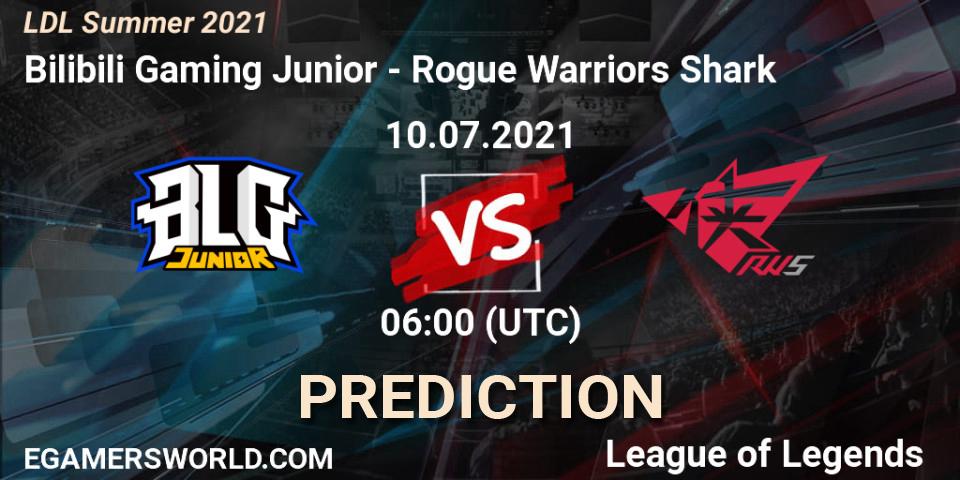 Bilibili Gaming Junior - Rogue Warriors Shark: ennuste. 10.07.2021 at 06:00, LoL, LDL Summer 2021