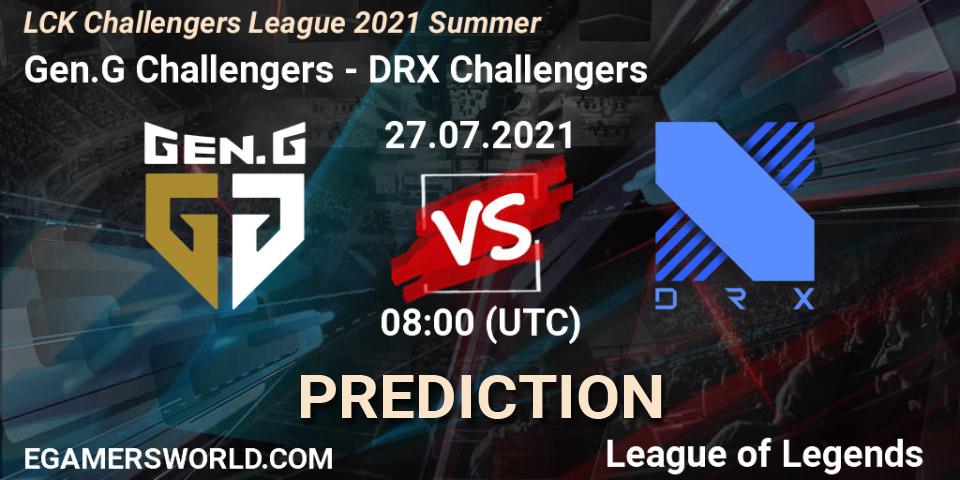 Gen.G Challengers - DRX Challengers: ennuste. 27.07.2021 at 08:00, LoL, LCK Challengers League 2021 Summer