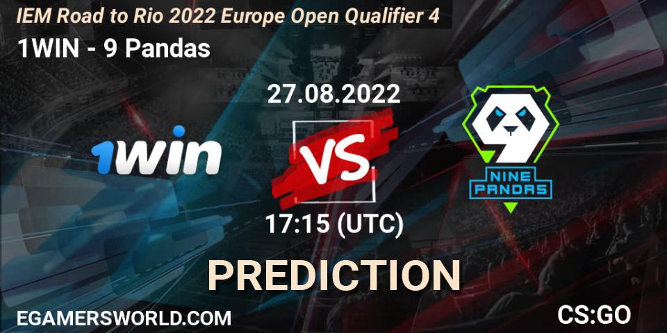1WIN - 9 Pandas: ennuste. 27.08.2022 at 17:15, Counter-Strike (CS2), IEM Road to Rio 2022 Europe Open Qualifier 4