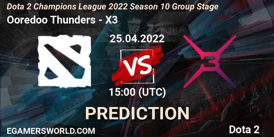 Ooredoo Thunders - X3: ennuste. 25.04.22, Dota 2, Dota 2 Champions League 2022 Season 10 