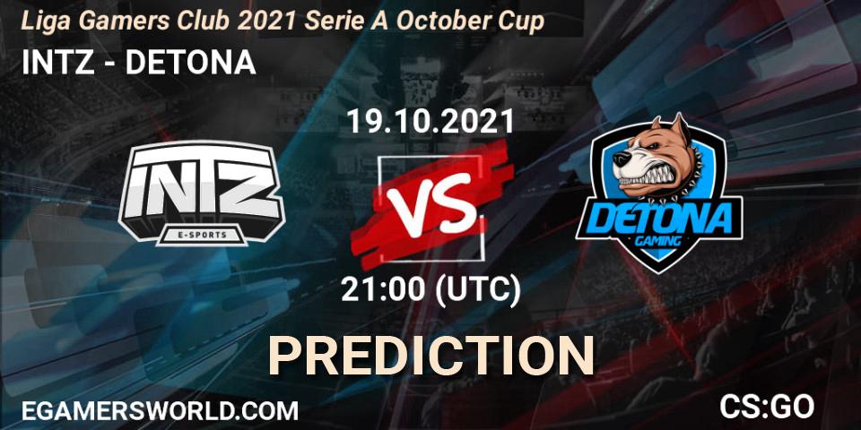 INTZ - DETONA: ennuste. 19.10.2021 at 23:30, Counter-Strike (CS2), Liga Gamers Club 2021 Serie A October Cup
