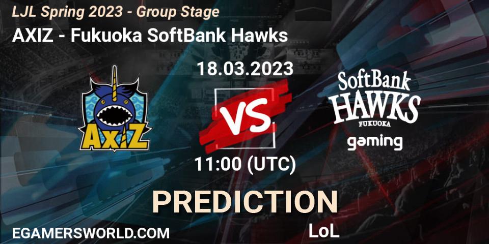 AXIZ - Fukuoka SoftBank Hawks: ennuste. 18.03.2023 at 11:00, LoL, LJL Spring 2023 - Group Stage
