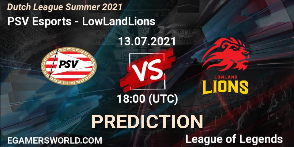 PSV Esports - LowLandLions: ennuste. 15.06.2021 at 19:00, LoL, Dutch League Summer 2021